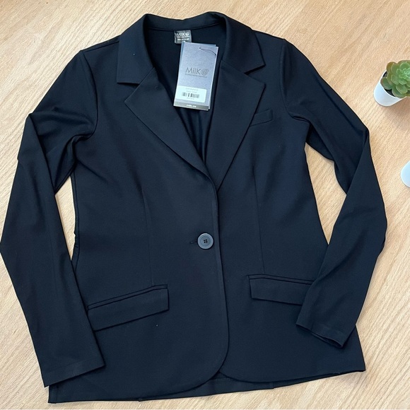 NWT Miik Siena Black Single Button Rayon From Bamboo Blazer - Picture 3 of 11
